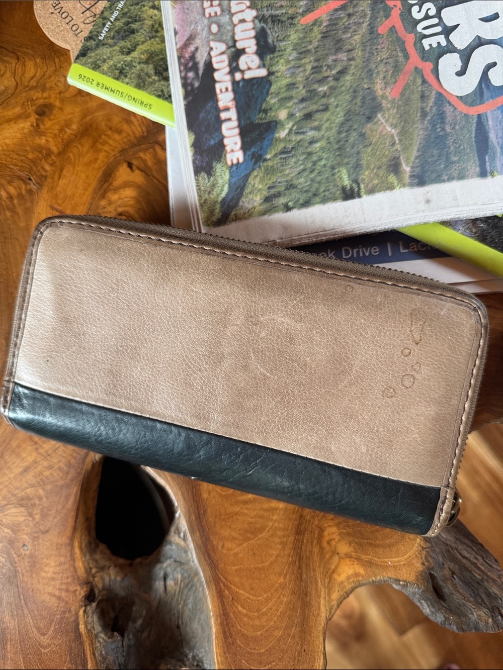 Fossil Striped Leather Wallet in Tan, Brown, and Black - Picture 5 of 5